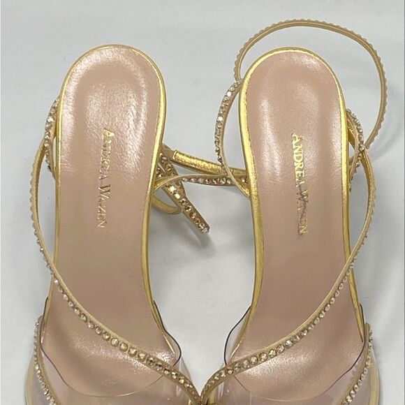 Andrea Wazen Leather & Crystal Pumps size 39.5 - Picture 10 of 16
